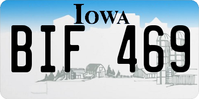 IA license plate BIF469