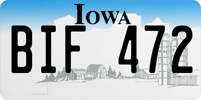 IA license plate BIF472