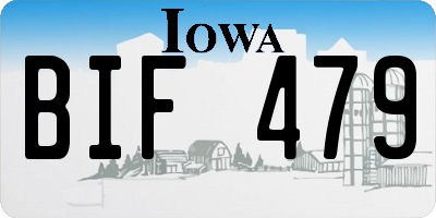 IA license plate BIF479