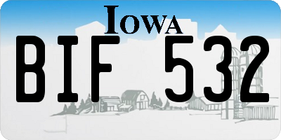 IA license plate BIF532