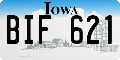 IA license plate BIF621