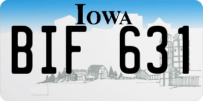 IA license plate BIF631