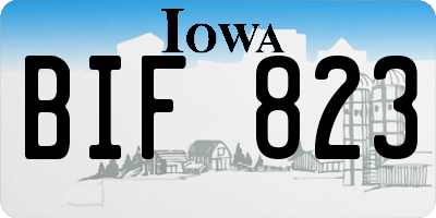 IA license plate BIF823