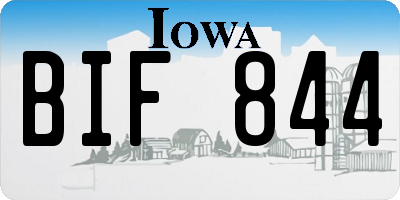 IA license plate BIF844