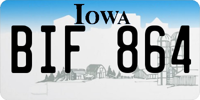IA license plate BIF864