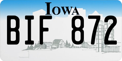 IA license plate BIF872