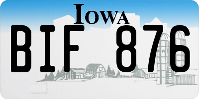 IA license plate BIF876