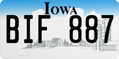 IA license plate BIF887