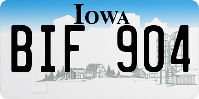 IA license plate BIF904