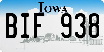 IA license plate BIF938