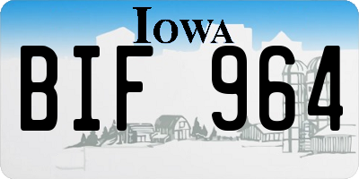 IA license plate BIF964
