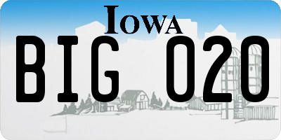 IA license plate BIG020