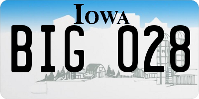 IA license plate BIG028