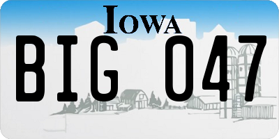 IA license plate BIG047
