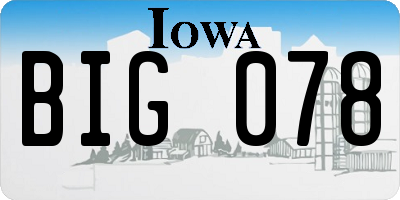 IA license plate BIG078