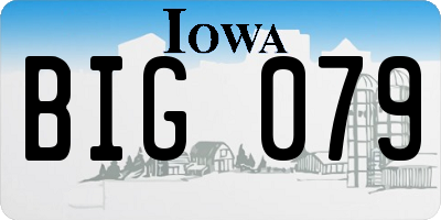 IA license plate BIG079