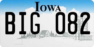 IA license plate BIG082