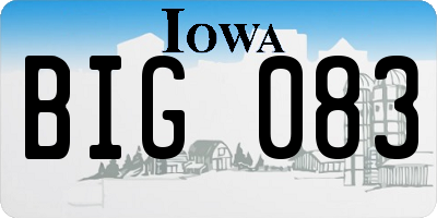 IA license plate BIG083