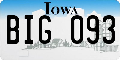 IA license plate BIG093