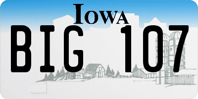 IA license plate BIG107