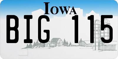 IA license plate BIG115