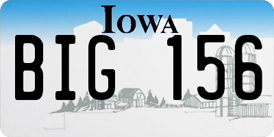 IA license plate BIG156