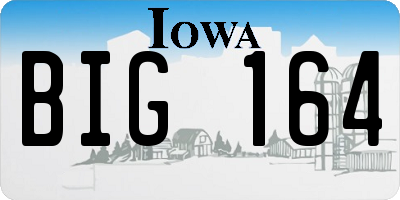 IA license plate BIG164