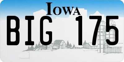 IA license plate BIG175
