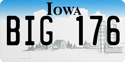 IA license plate BIG176
