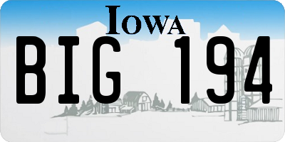 IA license plate BIG194