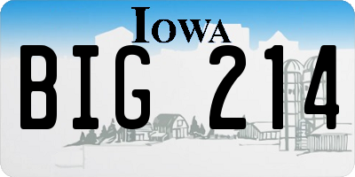 IA license plate BIG214