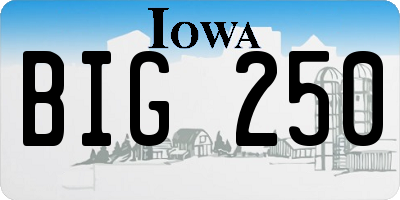 IA license plate BIG250