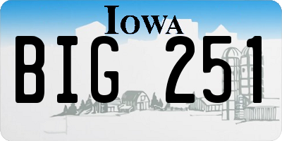 IA license plate BIG251