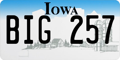 IA license plate BIG257
