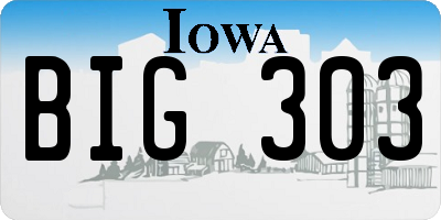 IA license plate BIG303
