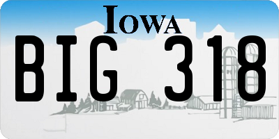IA license plate BIG318