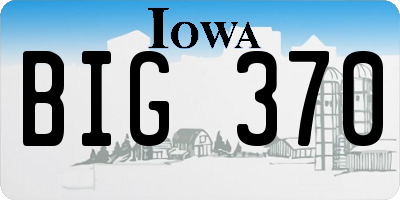 IA license plate BIG370