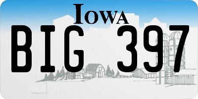 IA license plate BIG397