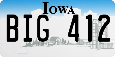 IA license plate BIG412