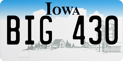 IA license plate BIG430