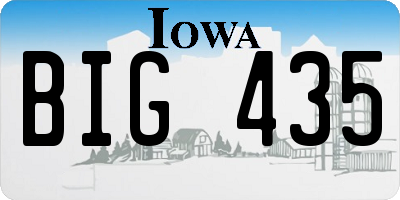 IA license plate BIG435