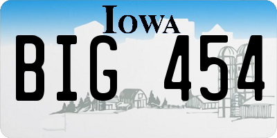 IA license plate BIG454