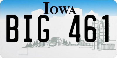 IA license plate BIG461