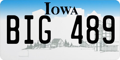 IA license plate BIG489