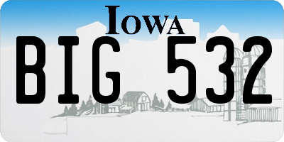 IA license plate BIG532
