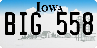IA license plate BIG558