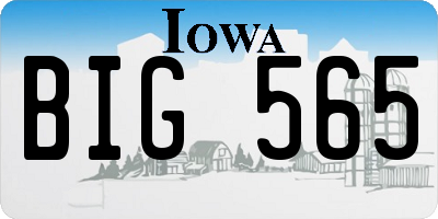 IA license plate BIG565