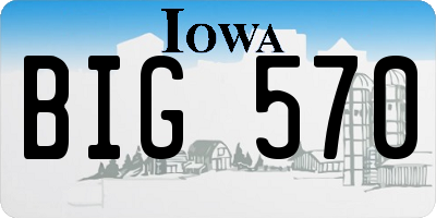IA license plate BIG570