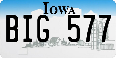 IA license plate BIG577