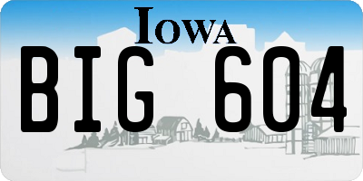 IA license plate BIG604